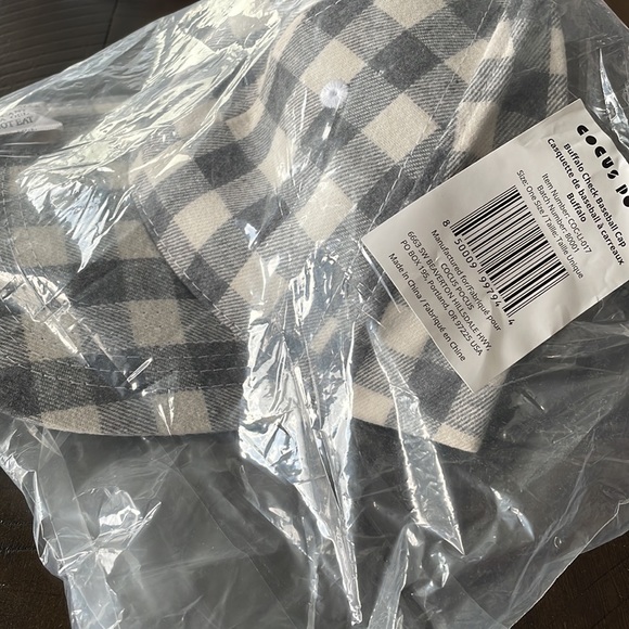 COCUS POCUS Buffalo Check Grey/Cream Baseball Cap